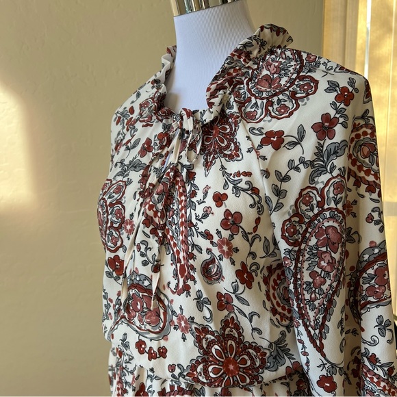 Banana Republic Paisley & Floral Printed Kerchief Hem Dress US6 $159 - Picture 7 of 15